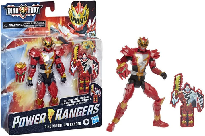 Power Rangers Dino Fury Dino Knight Red Ranger 15 cm Action Figure Toy with Dino