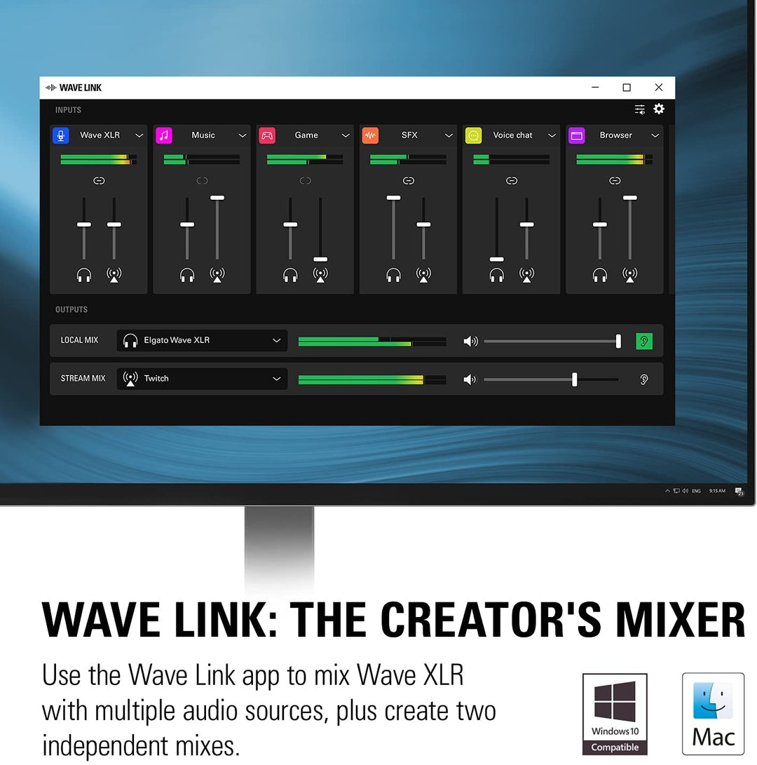 Elgato Wave XLR - Audio Mixer and 75 db Preamp for XLR Mic to USB-C, Control Interface with 48V Phantom Power, Tap-to-Mute, Digital Mixing Software for Streaming, Recording, Podcasting on Mac and PC