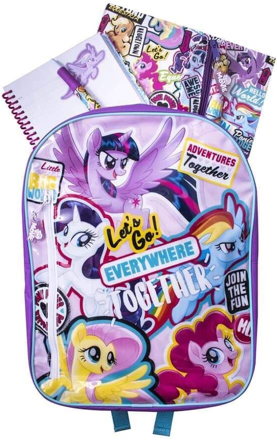 My Little Pony Backpack Stationery Set, Stationery Filled Backpack, (L) 30cm x (W) 10.5cm (H) 38cm