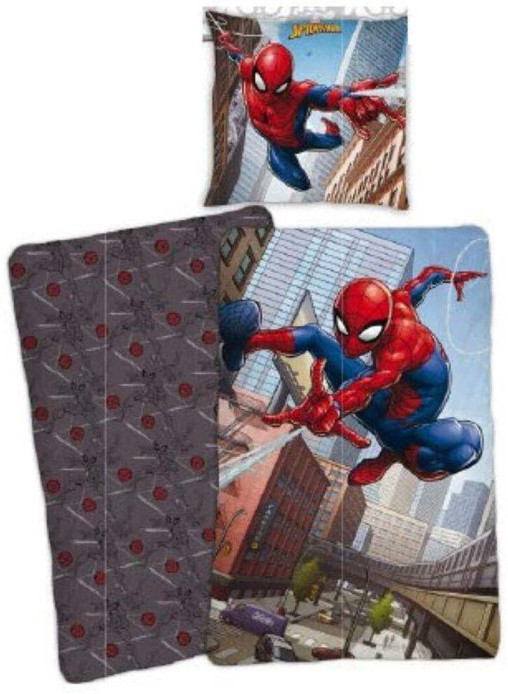 Spider-Man Bed Linen Set, Duvet Cover 140 x 200 cm + 1 Pillowcase 65 x 65 cm, 100% Cotton