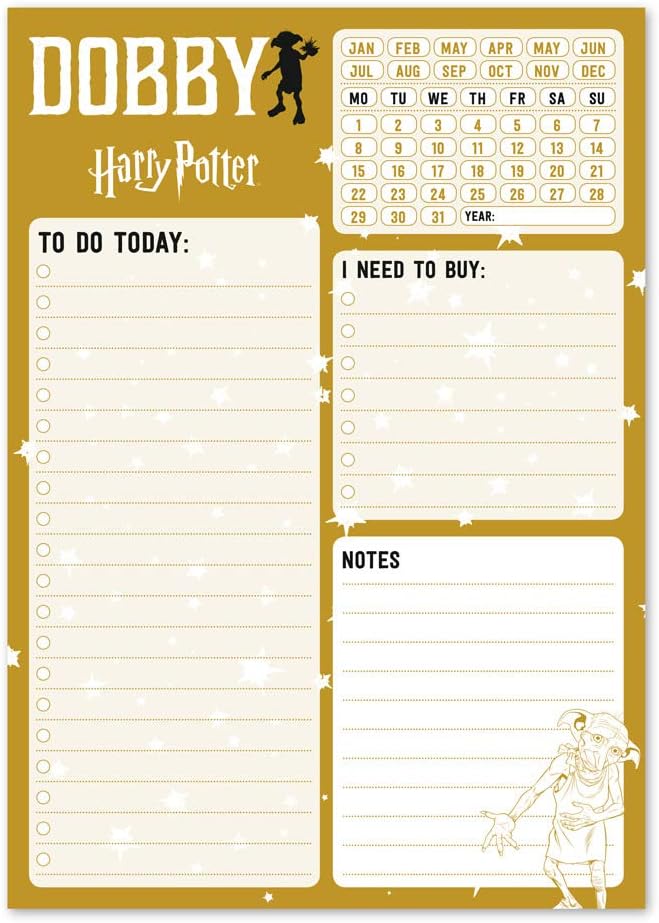 Grupo Erik Harry Potter Dobby Weekly Planner A5 - Desk Calendar - Family Calenda