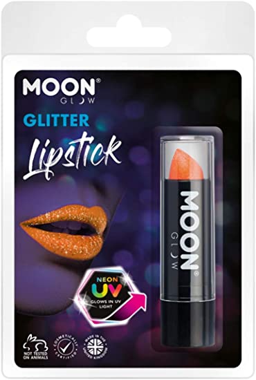 Moon Glow Neon UV Glitter Lipstick Orange