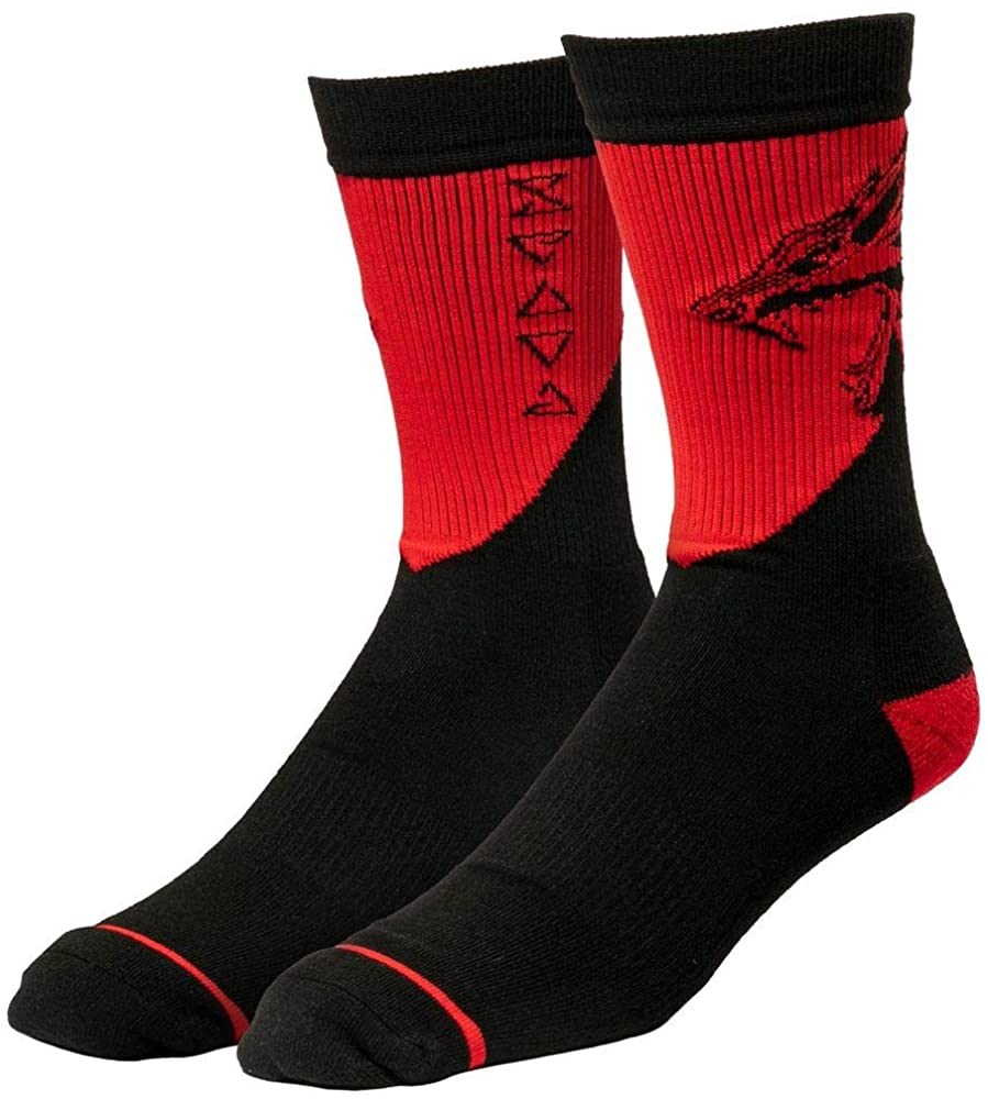The Witcher Wolf Attack Unisex Socks Black-red, 97% Cotton, 3% Elastane,