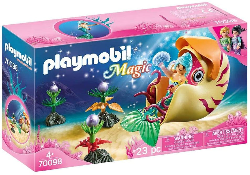 Playmobil 70098 Magic Mermaid with Snail Gondola, Colourful