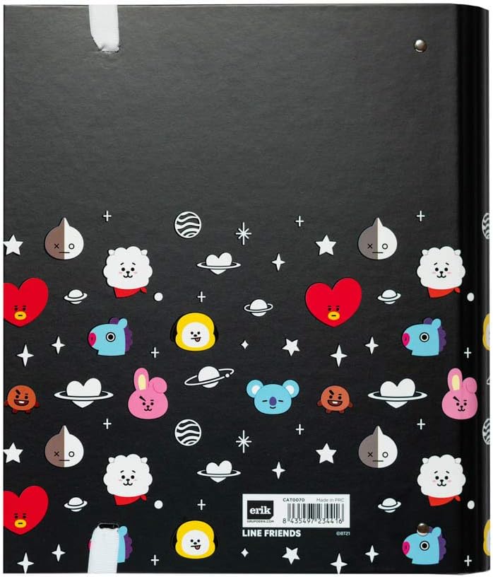 Grupo Erik BT21 Official Merchandise 4 Ring Binder - Premium A4 Folders Ring Binder