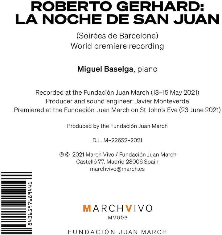 Roberto Gerhard: La noche de San Juan [Audio CD]