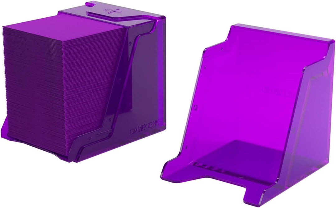 Bastion 100+ XL Deck Box - Compact, Secure, and Perfectly Organized for Your Trading Cards! Safely Protects 100+ Double-Sleeved Cards, Purple Color