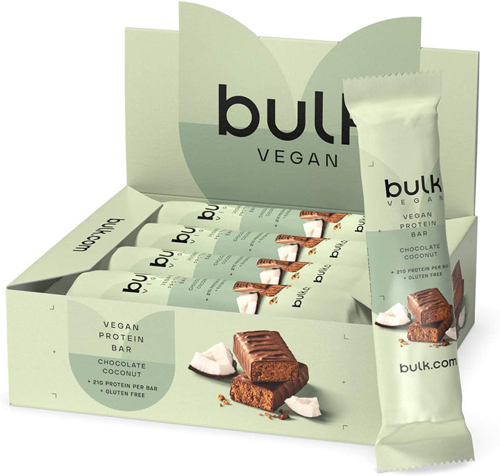 Bulk Vegan Protein Bar, Chocolate Coconut, Pack of 12, Packaging May Vary