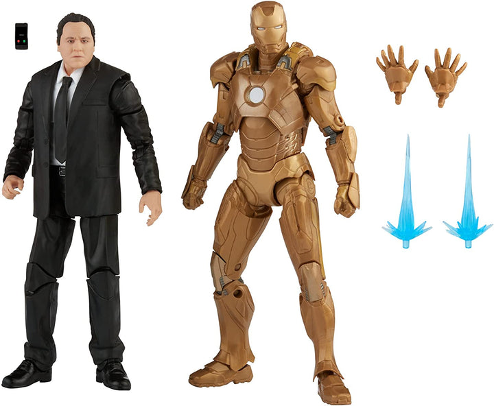Hasbro Marvel Legends Series , Action Figure Toy 2-Pack Happy Hogan and Iron Man Mark 21, Infinity Saga characters, Premium Design, 2 Figures and 5 Accessories