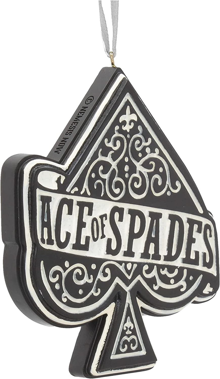 Nemesis Now Officially Licensed Motorhead Ace of Spades Hanging Festive Decorative Ornament, Black White, 11cm