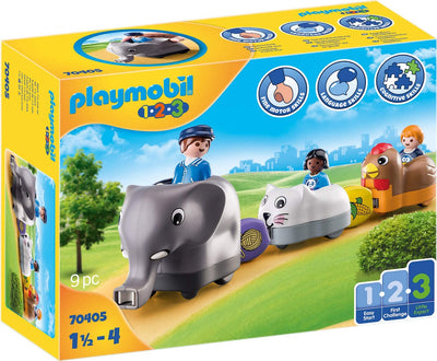 Playmobil 1.2.3 70405 Animal Train for Children Ages 1.5 - 4