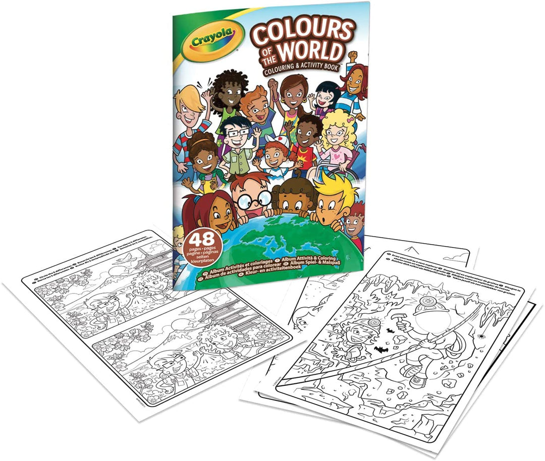 Crayola Colours of the World Activity and Colouring Album, 48 Colouring Pages and Educational Activities, 25-0717