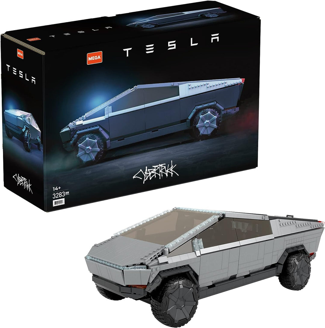 MEGA Tesla-Fahrzeugbauspielzeug für Erwachsene, Cybertruck-Sammler-Truck mit 3283 Teilen und Zubehör, GWW84