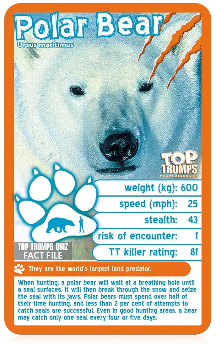 Deadliest Predators Top Trumps Card Game