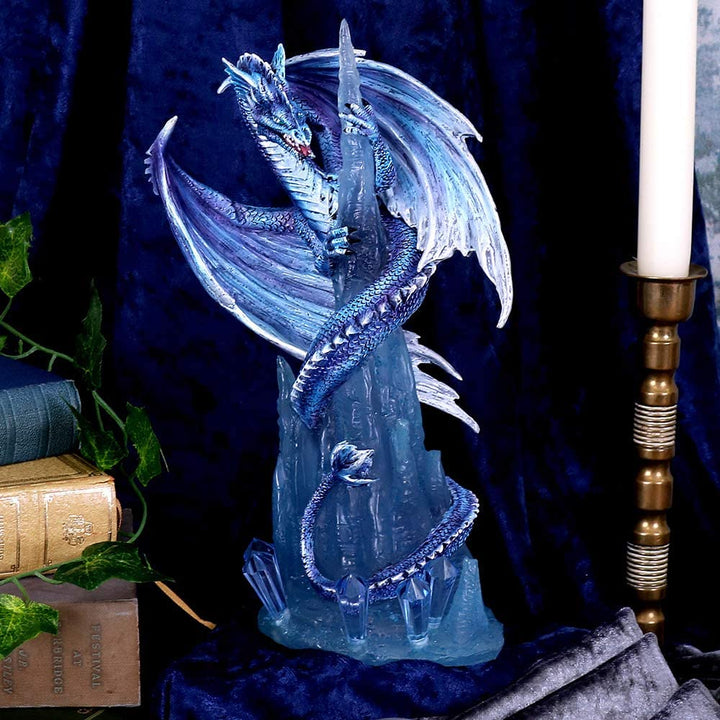 Nemesis Now Crystal Custodian Blue Ice Dragon Figurine, Polyresin, One Size