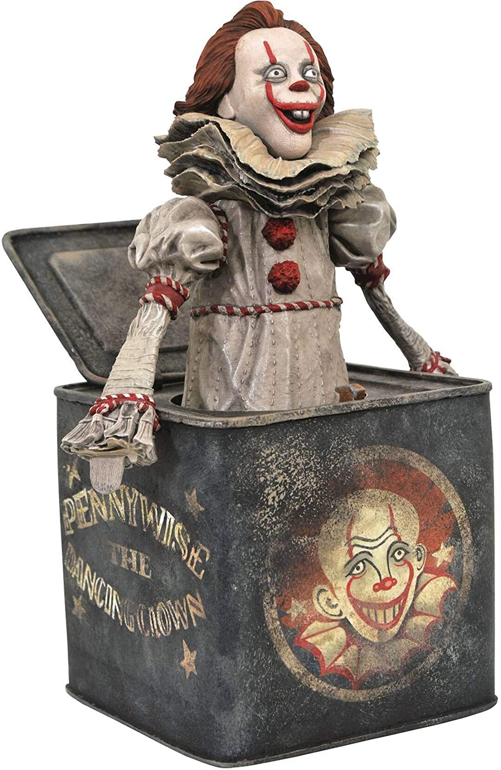 IT AUG202115 Chapter Two Gallery: Pennywise in the Box PVC STATUE, Multicolor