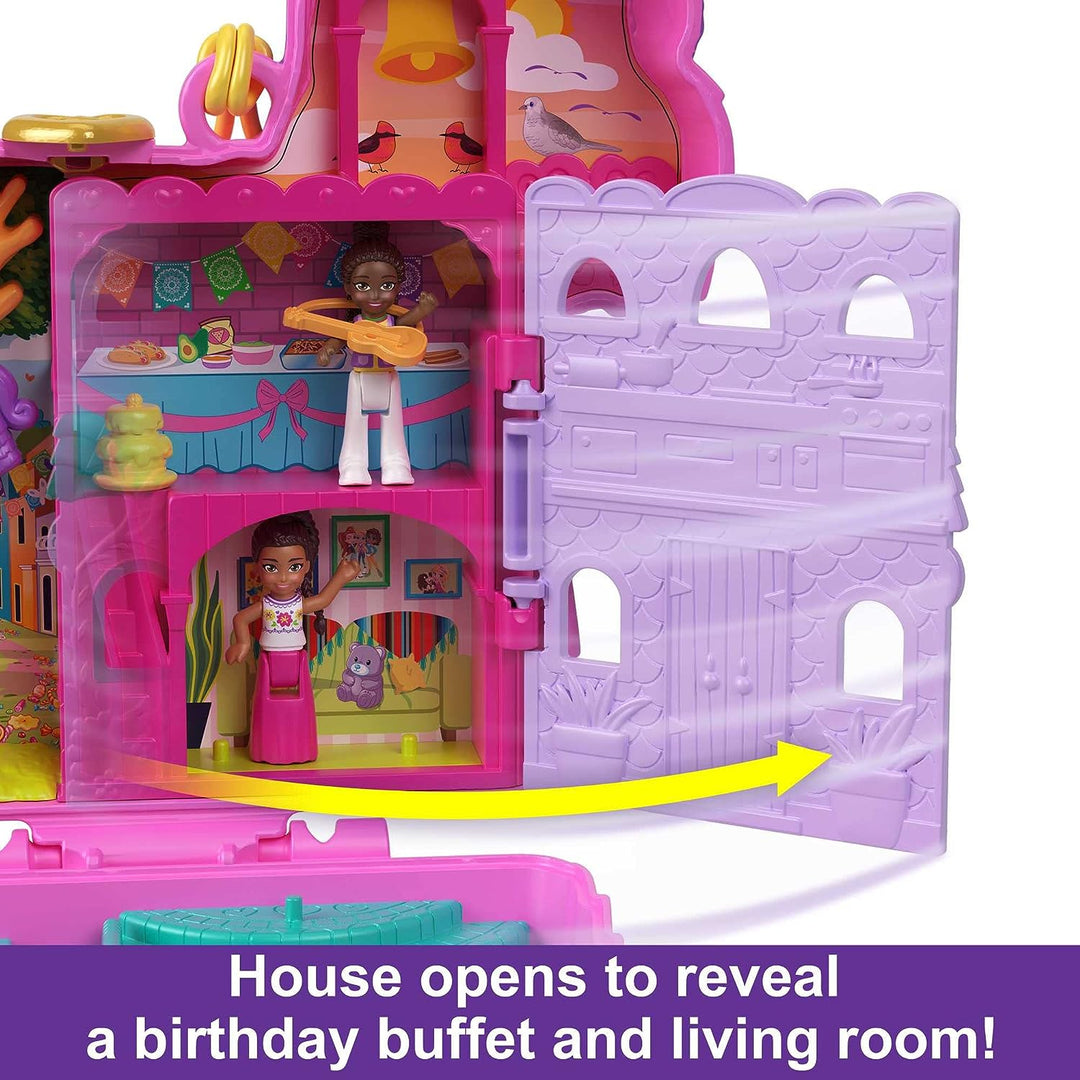 Polly Pocket Mini Toys, Piñata Party Compact Playset with 2 Micro Dolls and 14 Accessories