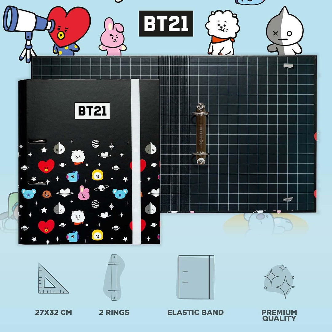 Grupo Erik BT21 Official Merchandise 2 Ring Binder - Premium A4 Folders Ring Binder