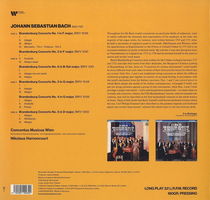 Nikolaus Harnoncourt  - Bach, JS: Brandenburg Concertos Nos. 1-6 [1981-82] [VInyl]