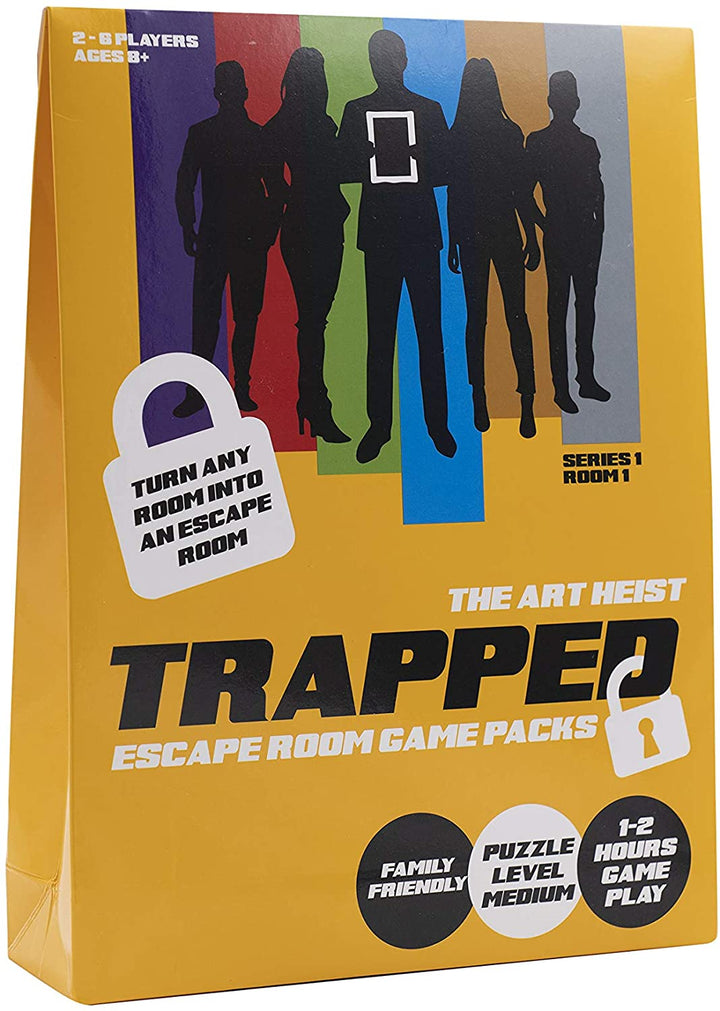 Trapped Escape Room Games AH001 Art Heist, ideales Familienspiel für den Lockdown / Verwandeln Sie Ihr Zuhause in einen Escape Room, kein Warten auf den Zug, Escape Room in a Box Kit, bis zu 6 Spieler, ab 8 Jahren