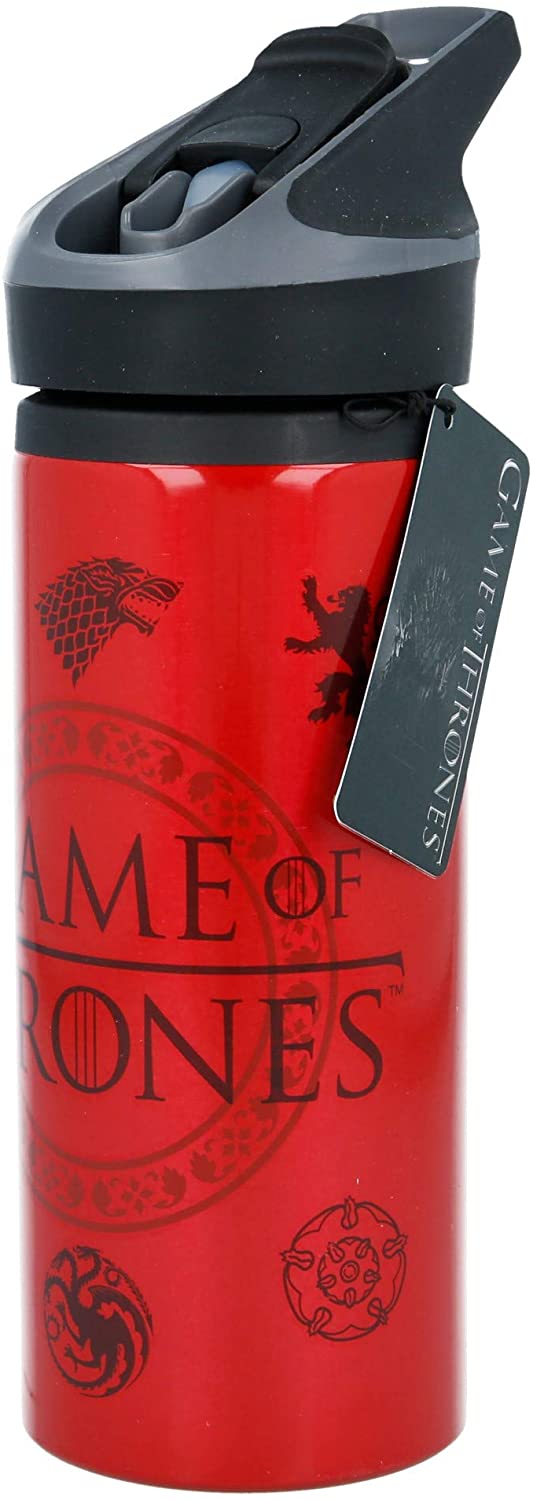 Stor Game of Thrones Aluminium Bottle, Red, 24 oz