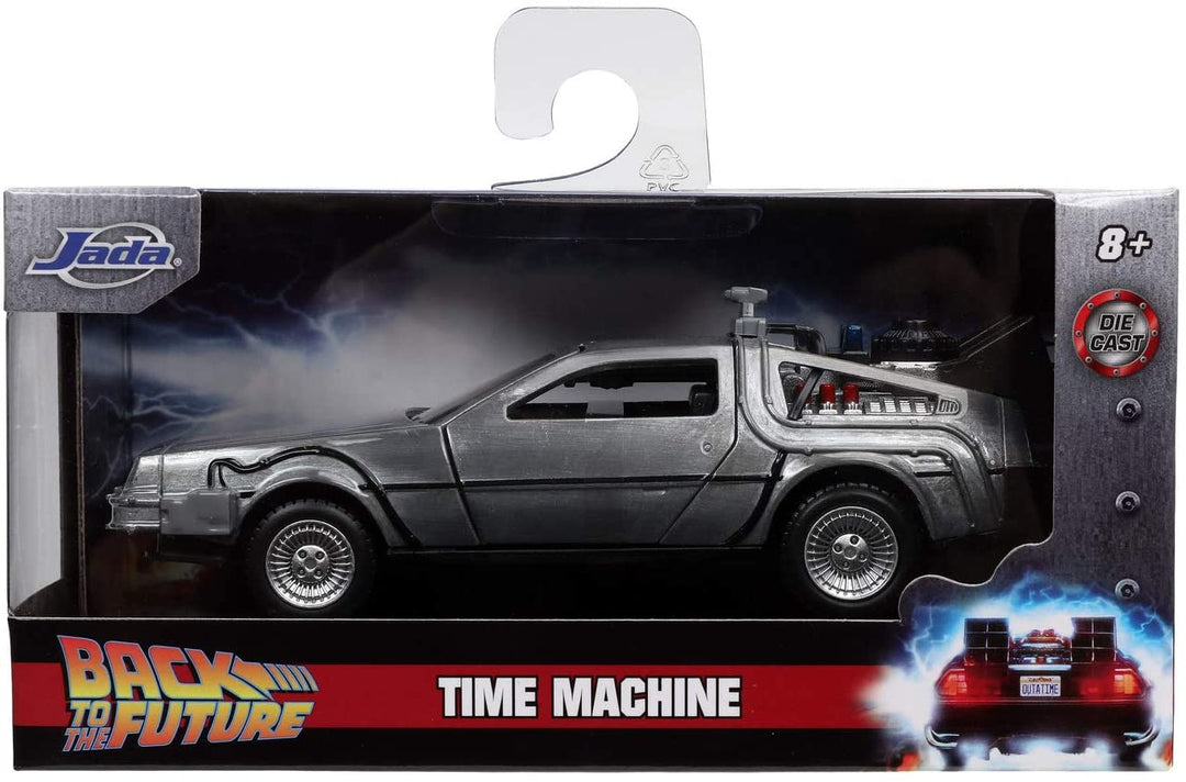 Jada Toys 253252017 Time Machine Back to The Future 1 Die-cast Car with Opening Doors 1:32 Scale Metallic Silver