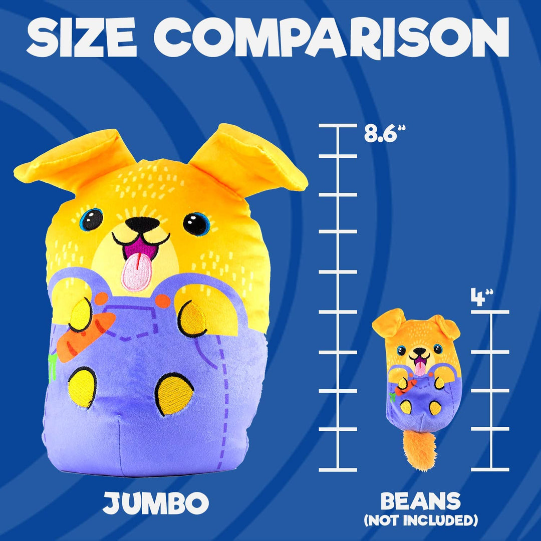 Dogs vs Squirls - Jumbo - Gary - Super Soft and Squishy Stuffed Bean-Filled Plus