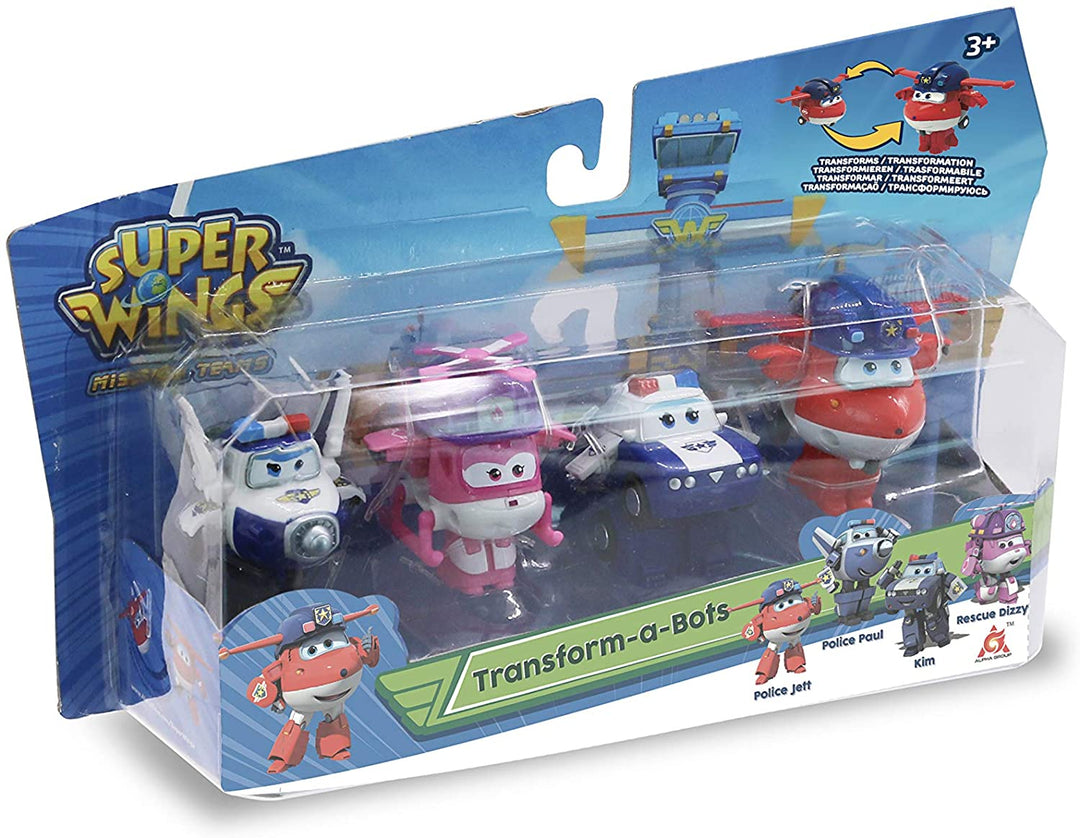 Super Wings Transform a Bots 4 Pack Toy Figures 2 Inch Figures