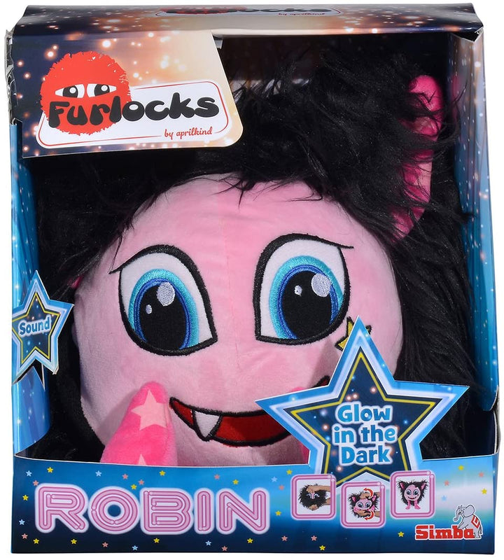 Simba 105951503 Furlocks sprechender Robin(Schwarz) Cuddly Toy