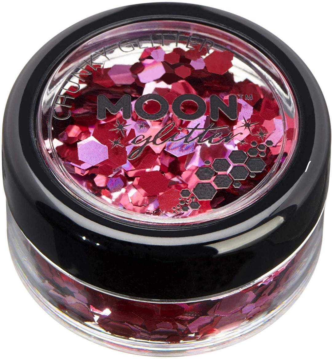 Mystic Chunky Glitter by Moon Glitter - Valentines - Cosmetic Festival Makeup Glitter for Face, Body, Nails, Hair, Lips - 3g