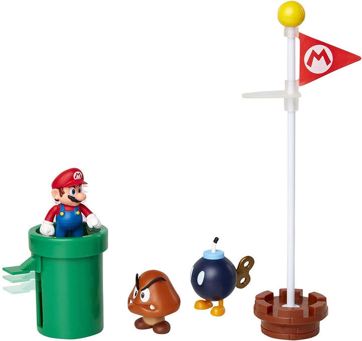Super Mario Nintendo de Figure Mundo Acorn Plains 2.5” Figure Multipack Diorama Set with Accessories