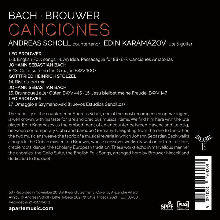 Scholl, Andreas - Bach/Brouwer: Canciones [Audio CD]