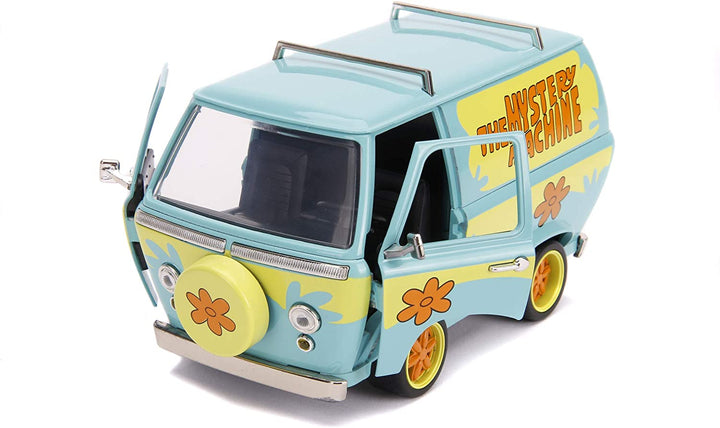 SCOOBY DOO MYSTERY MACHINE DRUCKGUSS-REPLIK IM MASSSTAB 1:24 MIT SCOOBY- UND SHAGGY-FIGUREN