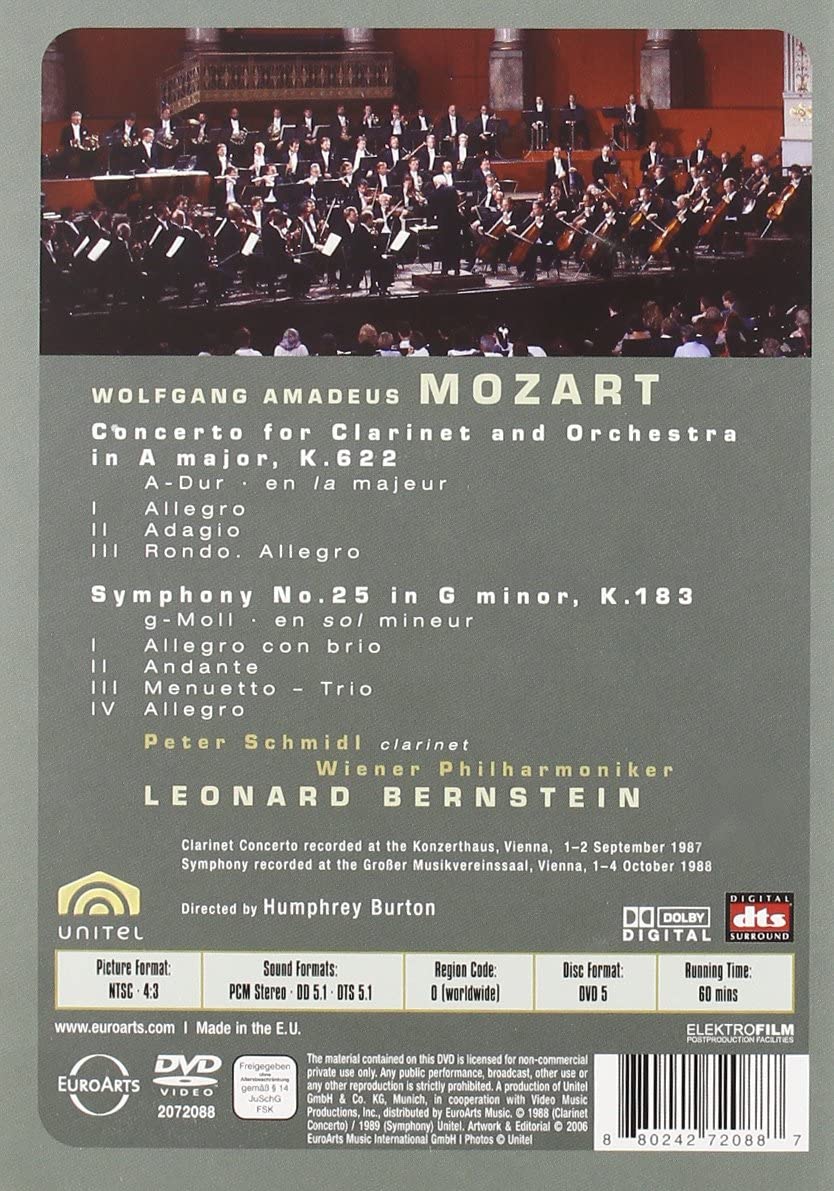 Bernstein conducts Mozart: Clarinet Concerto and Symphony No. 25 [DVD] [2006]