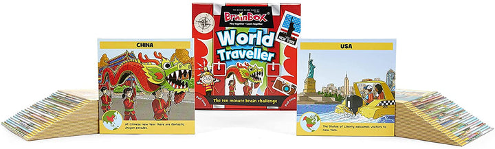 BrainBox | World Traveller | Card Game | Ages 8+ | 1+ Players | 10 Minutes Playing Time