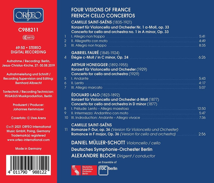 Daniel Müller-Schott - Four Visions Of France [Daniel Müller-Schott; Deutsches Symphonie-Orchester Berlin; Alexandre Bloch] [Orfeo: C988211] [Audio CD]