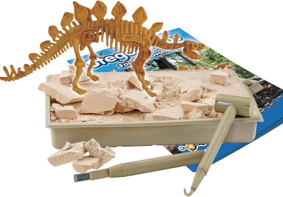 Science4you - Stegosaurus Fossil Digging Kit for Kids +6 - Excavate and assemble 10 Stegosaurus Fossiles