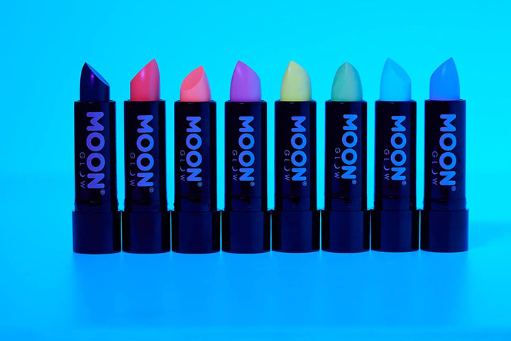 Neon UV Lipstick by Moon Glow - Pastel Blue - Bright Neon Coloured Lipstick - Glows under UV