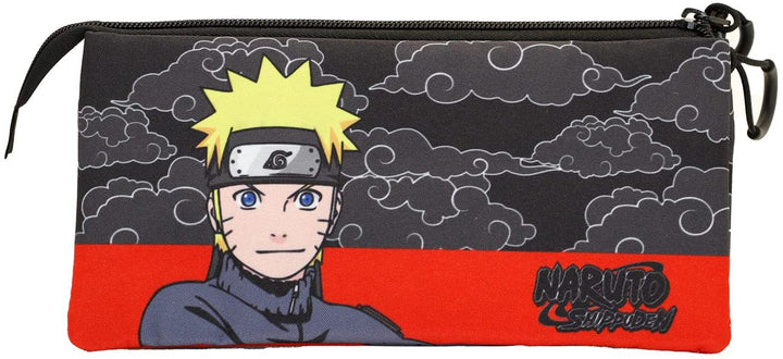 Naruto Clouds-Fan Triple Pencil Case, Black