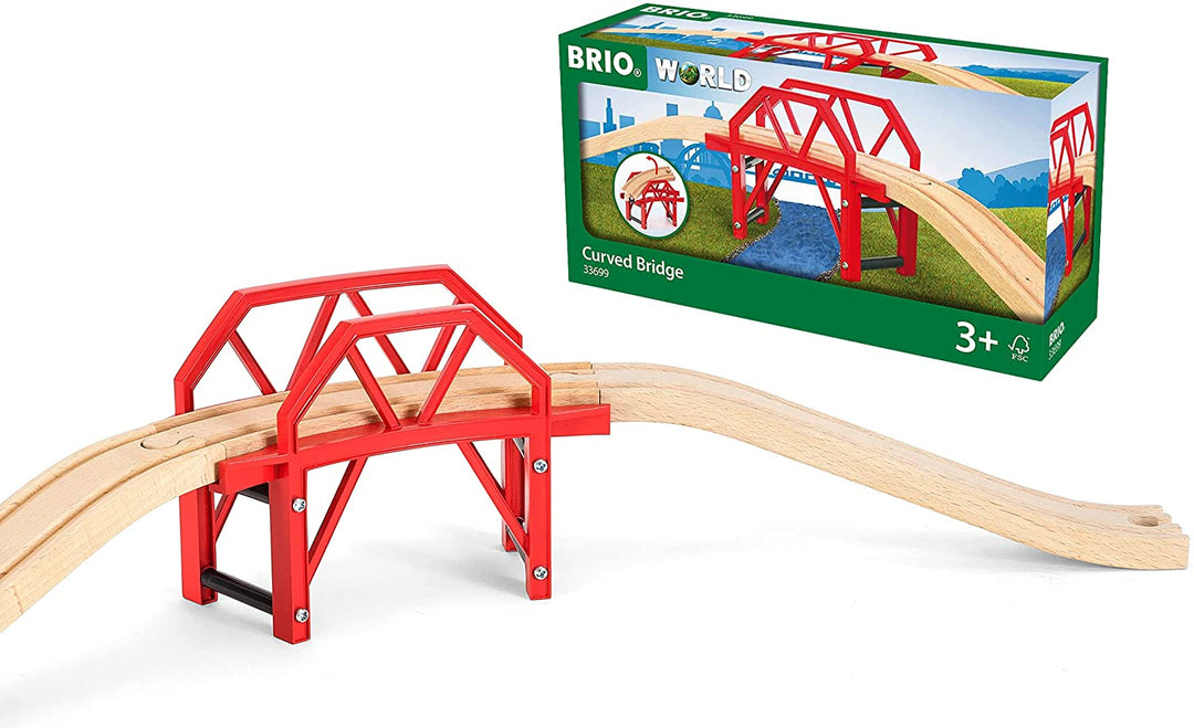 BRIO World Curved Train Bridge for Kids Age 3 Years Up - Compatible with all BRIO Railway Sets & Accessories