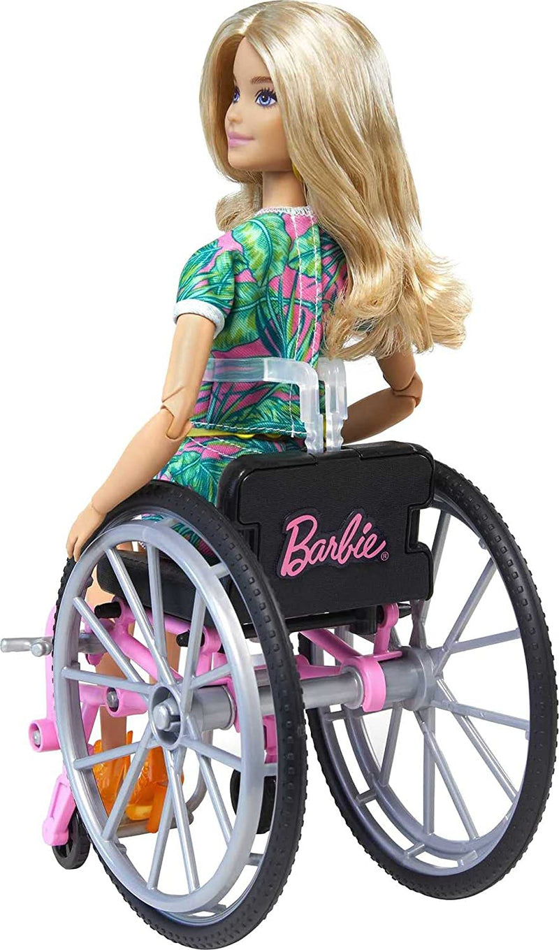 Barbie Fashionistas Doll GRB93 with Wheelchair and Long Blonde Hair