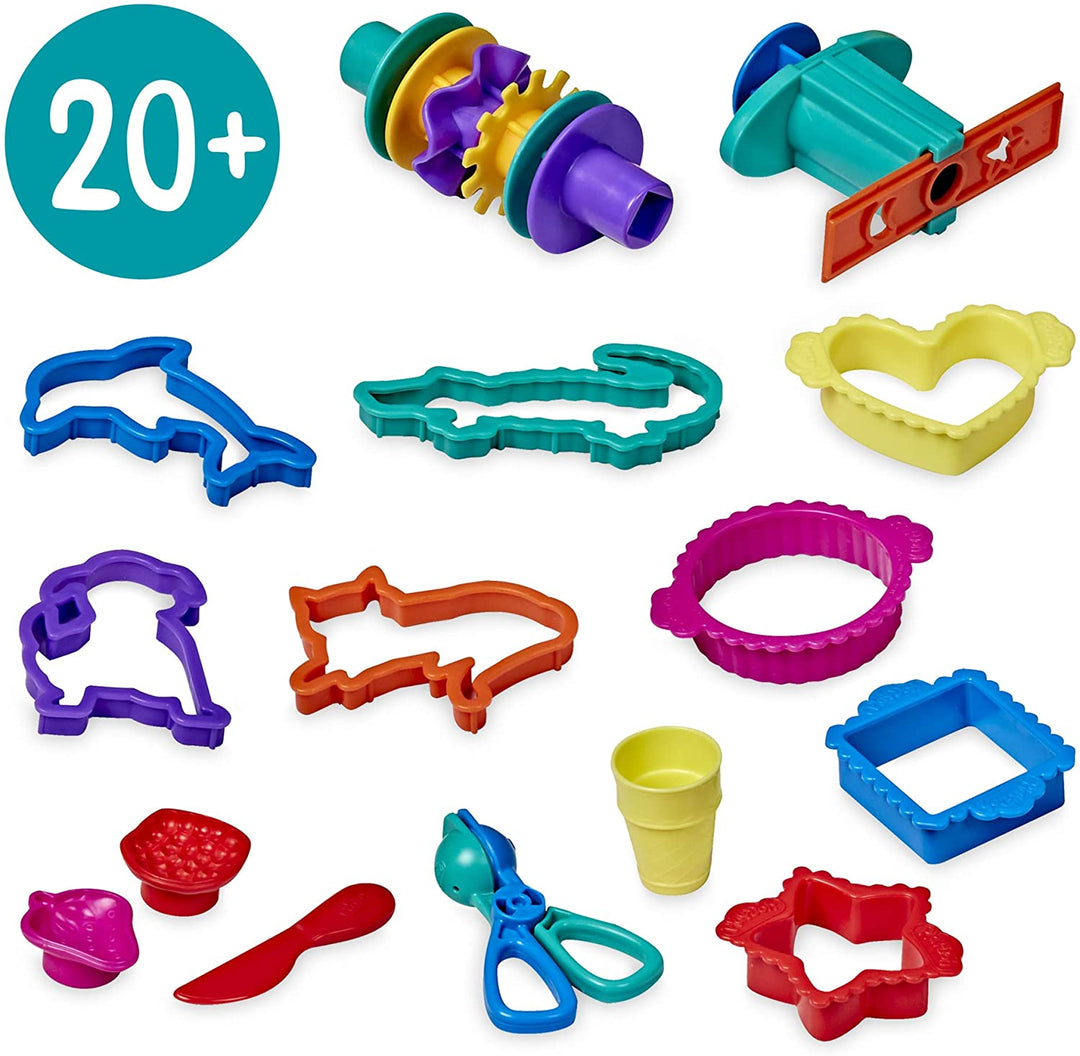 Play-Doh Large Tools and Storage Activity Set for Children Aged 3 Years and Up with 8 Non-Toxic Colours and 20-Plus Tools