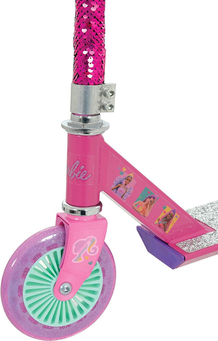 abgee 703 M004373 EA Barbie Mermaid Pailletten Inline Scooter, Pink