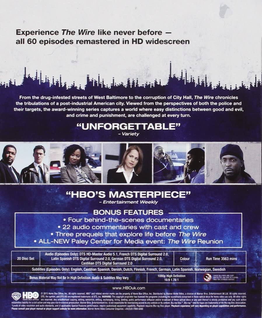 The Wire - Complete Season 1-5 [Blu-ray] [Region Free]