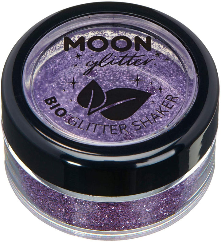 Biodegradable Eco Glitter Shakers by Moon Glitter Lavender Cosmetic Bio Festival Makeup Glitter for Face, Body, Nails, Hair, Lips