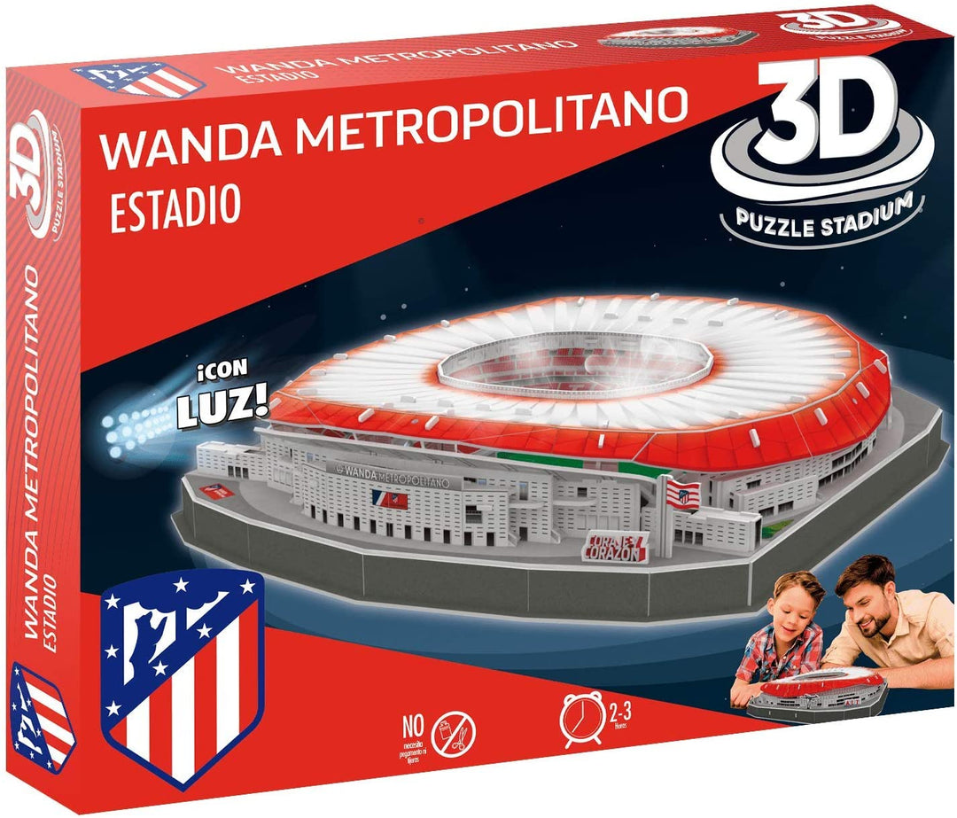 Atletico de Madrid 14061 European Soccer International 3D Puzzle Wanda Metropolitan Stadium with Light