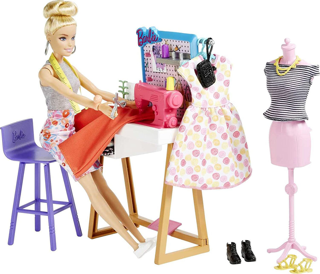 Barbie Fashion Designer Doll (12-in/30.40-cm) & Studio, 25+ Design & Fashion Accessories