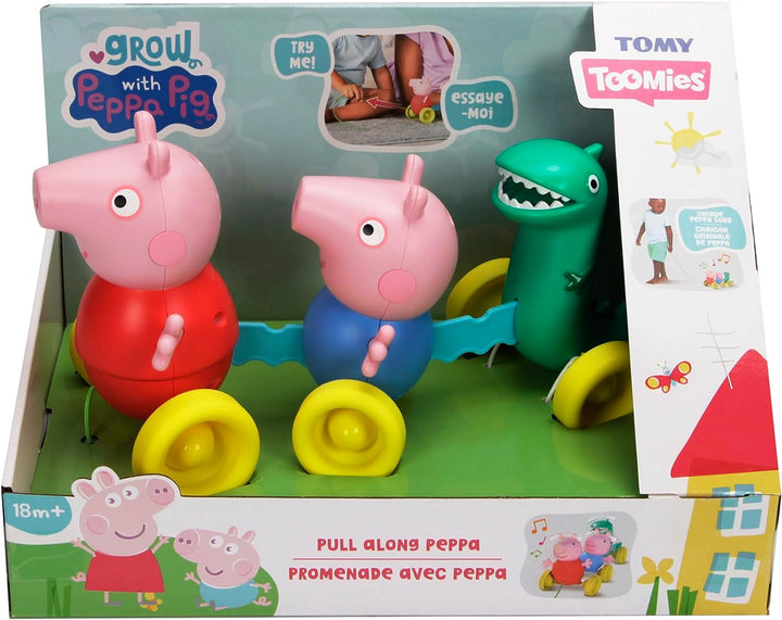 TOMY Toomies Pull Along Peppa (E73527) - Wibble Wobble Action Peppa Pig
