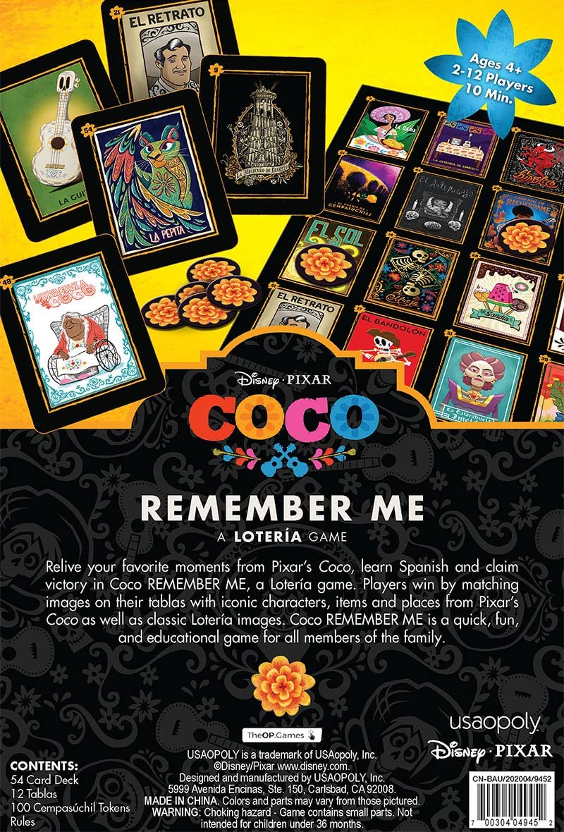 Coco Disney Pixar (Remember Me) A LOTERIA Game