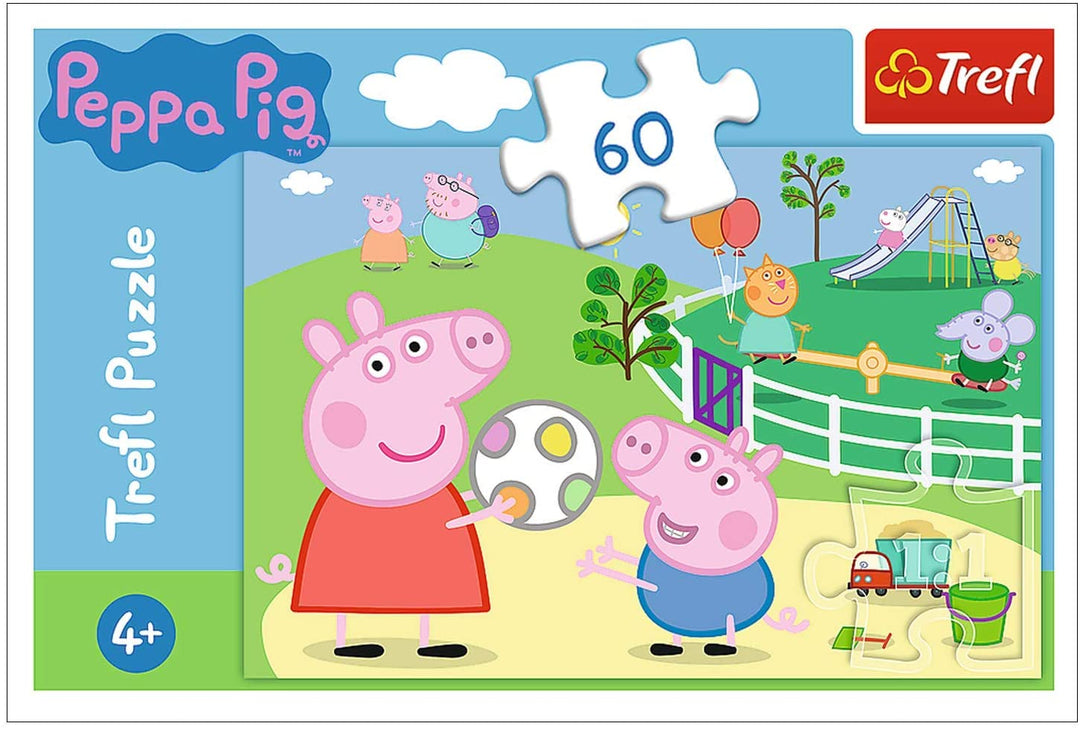 Trefl 916 17356 Spaß mit Freunden, Peppa Pig EA 60 Teile, für Kinder ab 4 Jahren 60pcs, Multicoloured